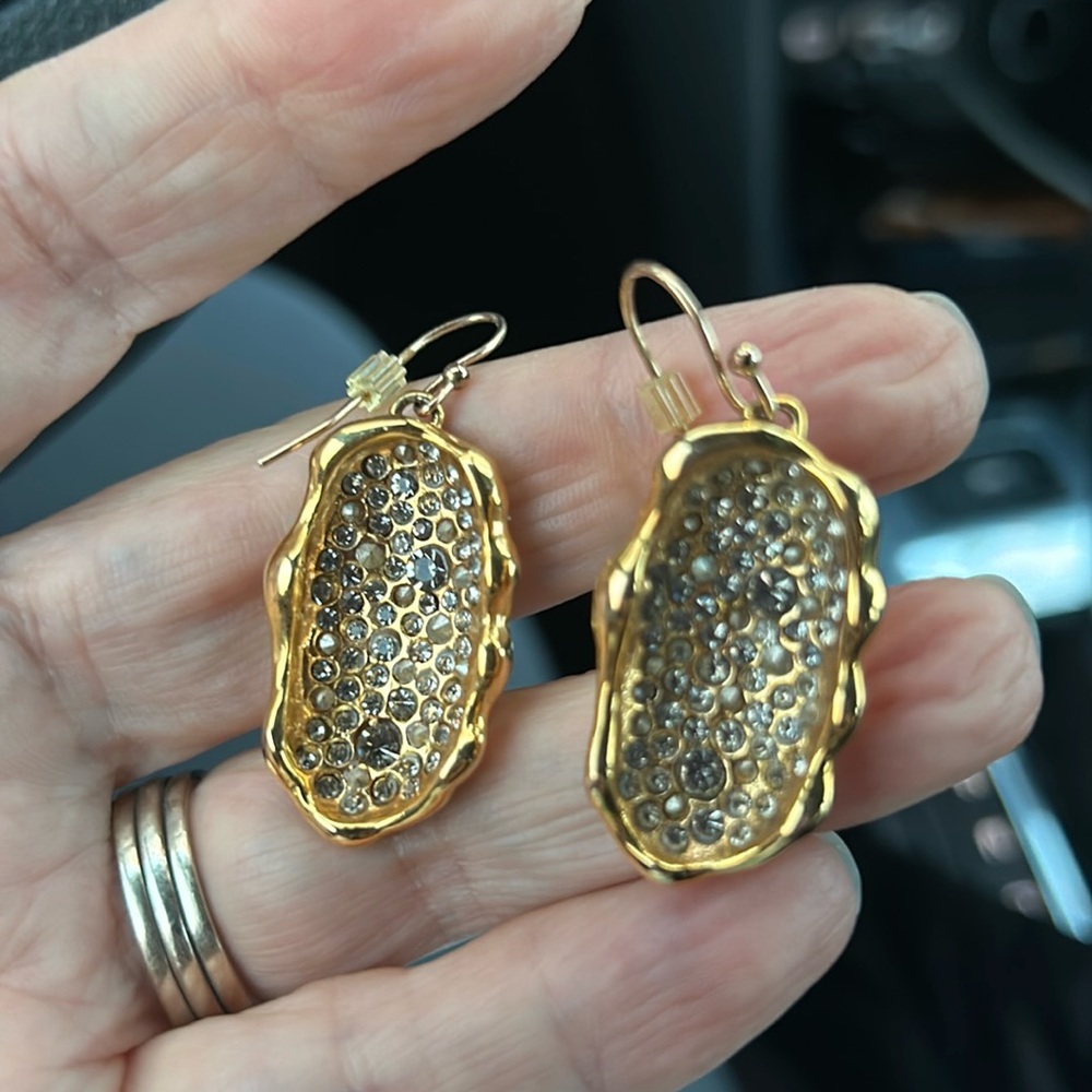 Alexis Bittar gold plated crystal encrusted earrings. Great condition.